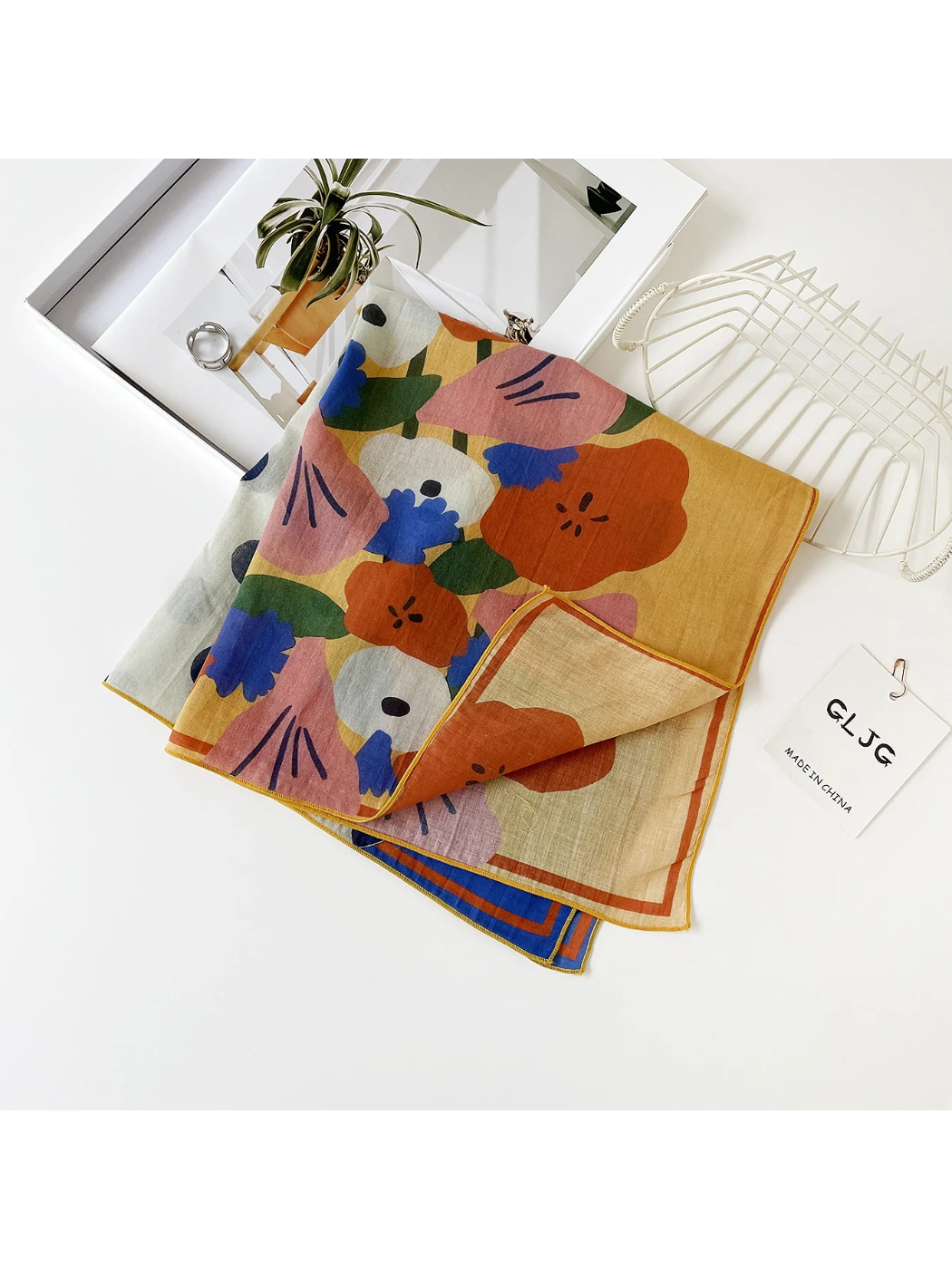 Scarvii - Abstract Floral Bouquet Square Scarf