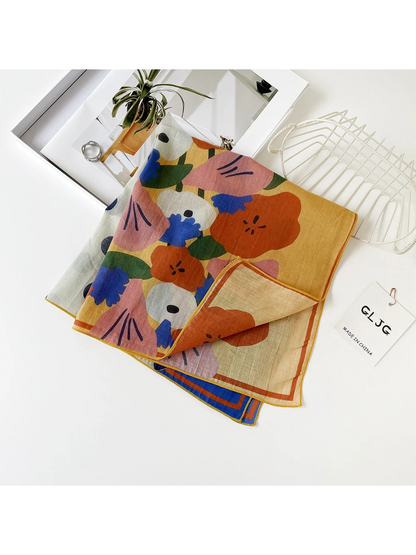 Scarvii - Abstract Floral Bouquet Square Scarf