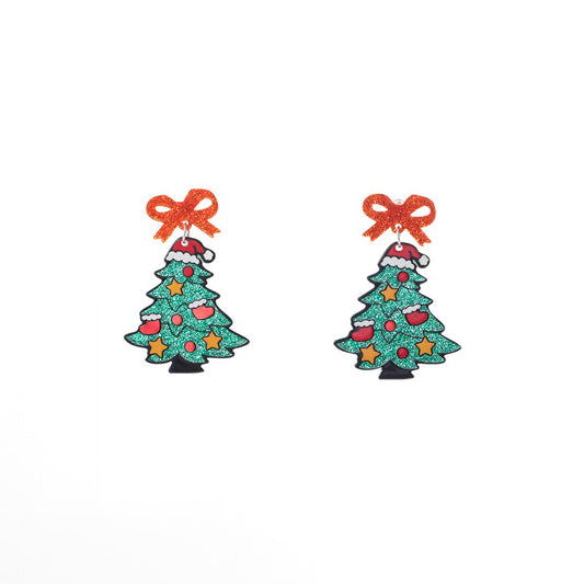 Earwish - Christmas Tree Tassel Earrings - Playful Sparkle