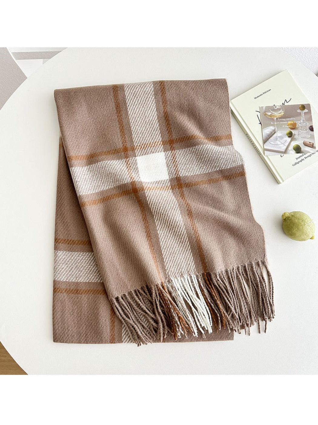 Scarvii - Cozy Plaid Tassel Scarf for Women