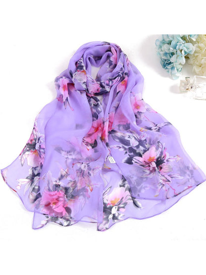Scarvii - Soft Garden Floral Print Scarf