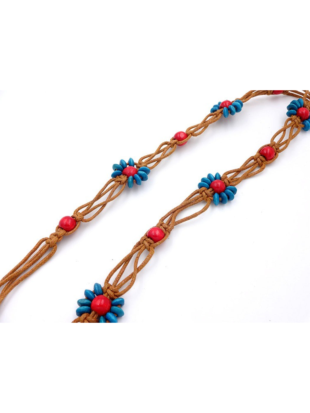 Beco Colorful Flower Bead Rope Adjustable Tassel Tie Belt for apparel accessory