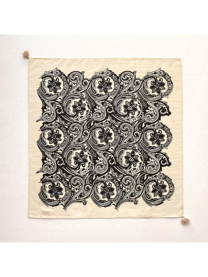Scarvii - Vintage Dense Paisley Print Square Scarf