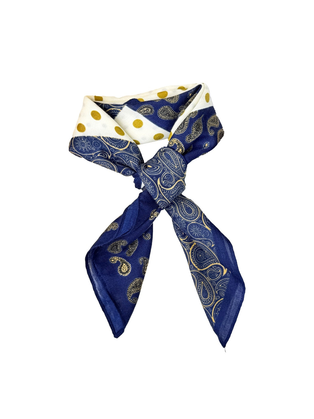 Scarvii - Paisley and Polka Dots Patchwork Square Scarf