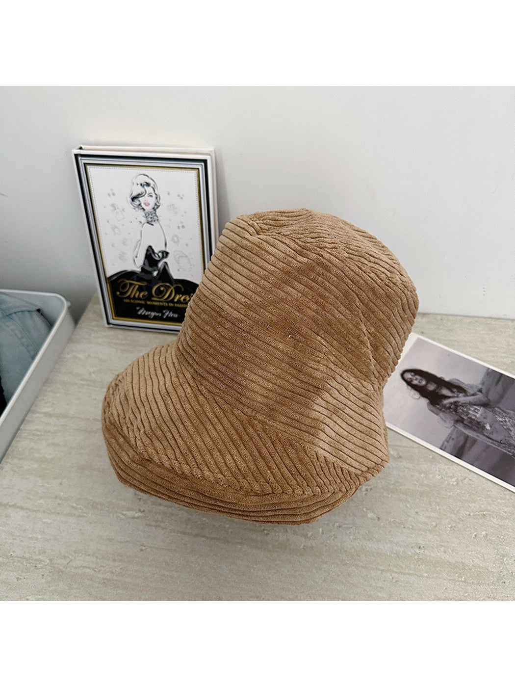 Haila - Foldable Solid Color Round Crown Bucket Hat