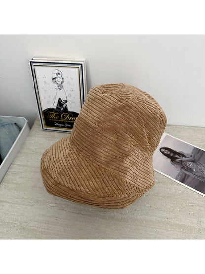 Haila - Foldable Solid Color Round Crown Bucket Hat