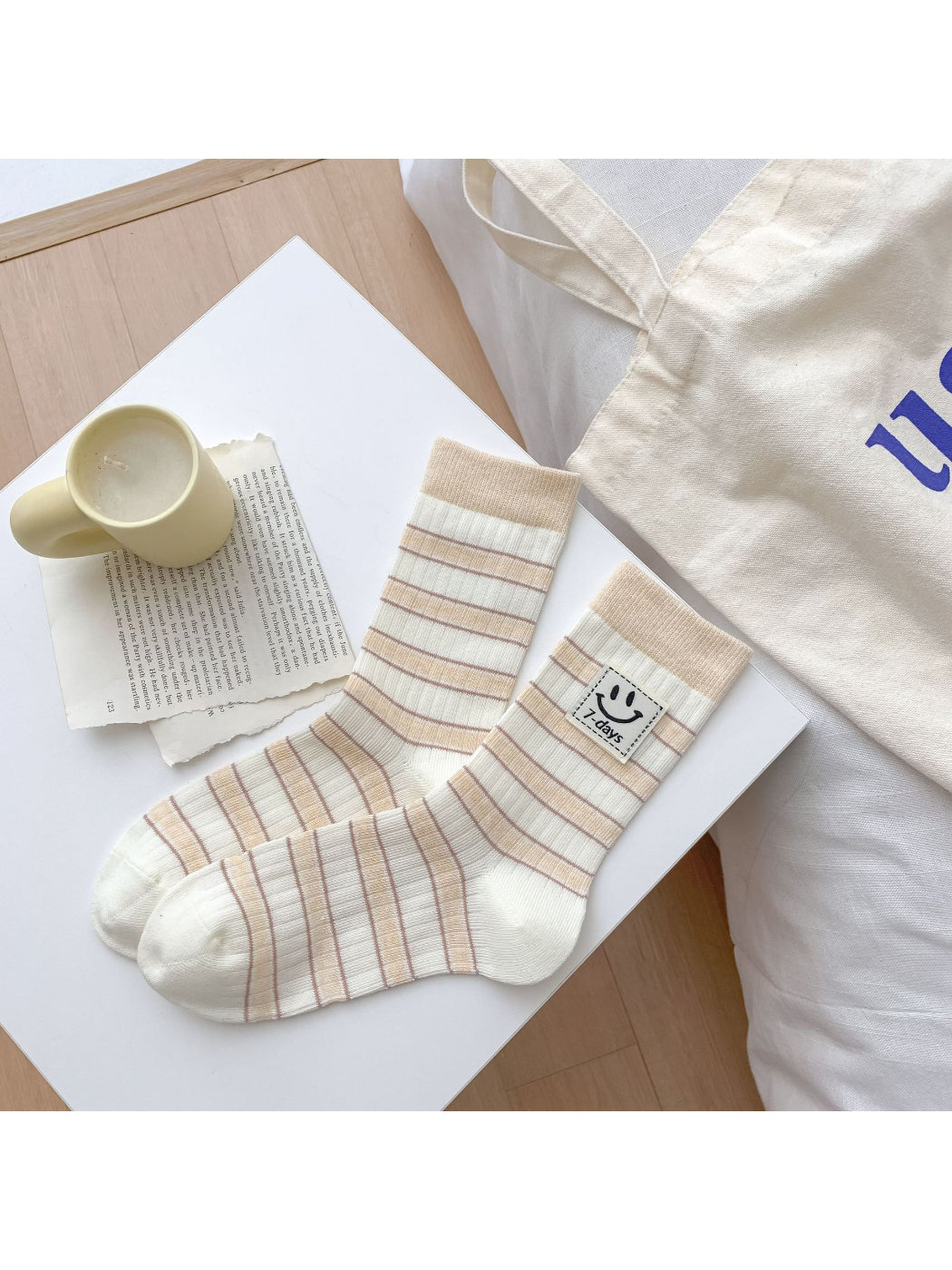 Rufia - Smile Patch Stripe Crew Socks product image 5