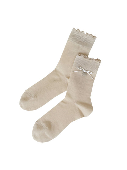 Rufia - Muted Bow Ruffle Crew Socks