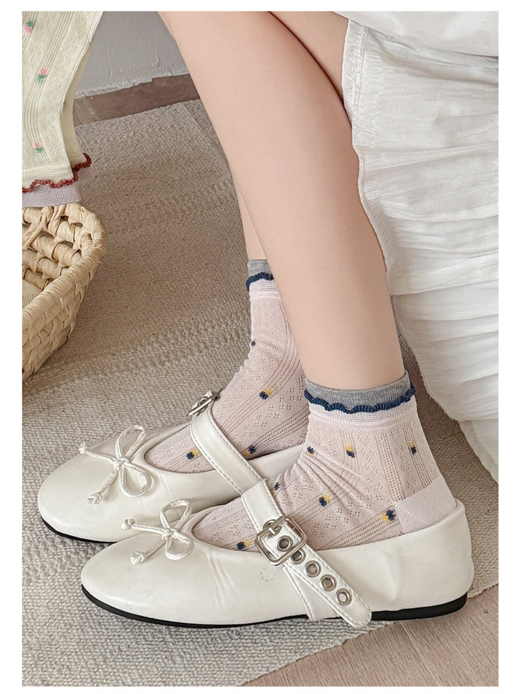 Rufia - Mini Flower Ribbed Ankle Socks product image 10
