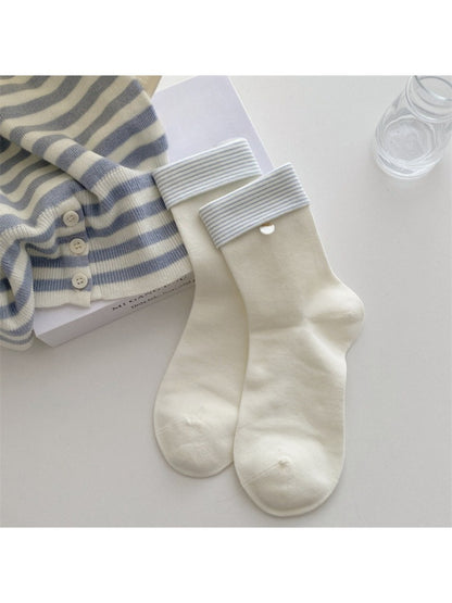 Rufia - Stripe Cuff Foldover Crew Socks