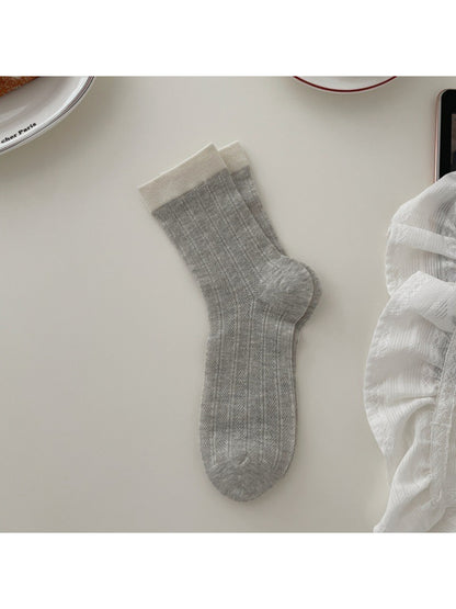 Rufia - Colorblock Cuff Crew Socks