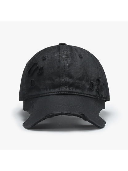 Haila - Distressed Adjustable Curved Brim Baseball Cap