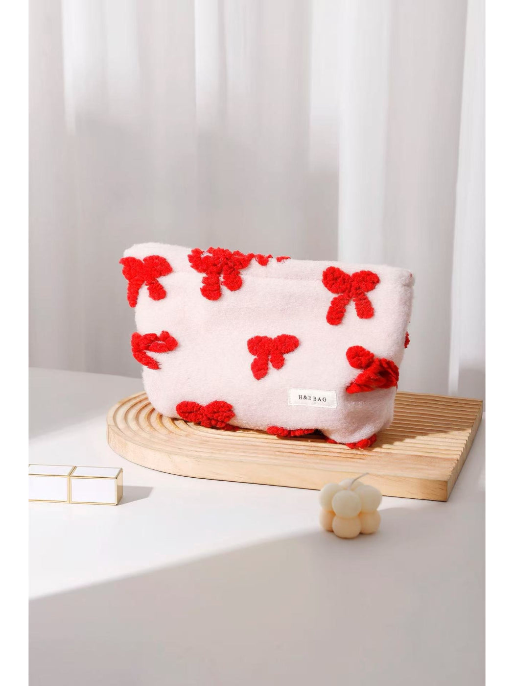 Cosbai - Teddy Bow Cosmetic Bag