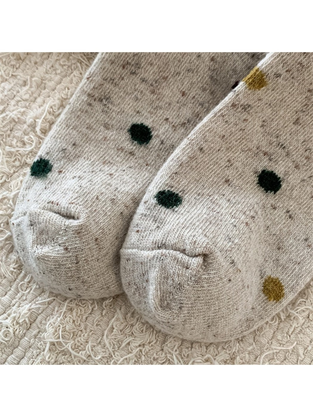 Rufia - Striped and Dot Detail Casual Crew Socks