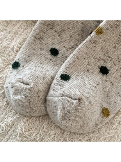 Rufia - Striped and Dot Detail Casual Crew Socks