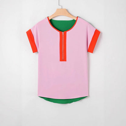 Crosa - Textured Colorblock Knit Top