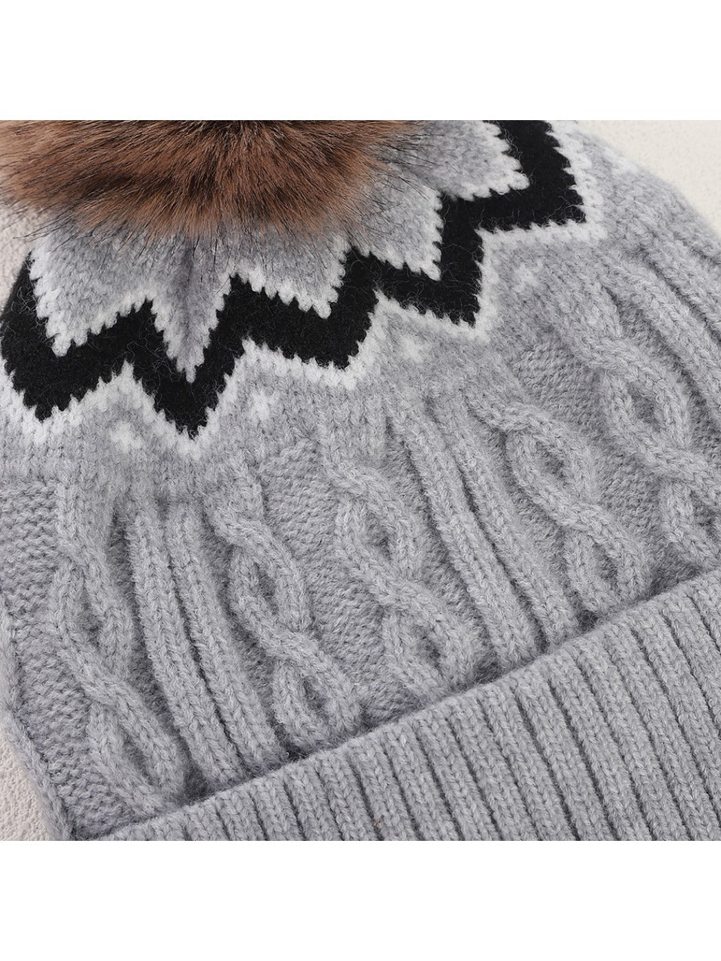 Haila - Winter Thick Knitted Beanie with Pom