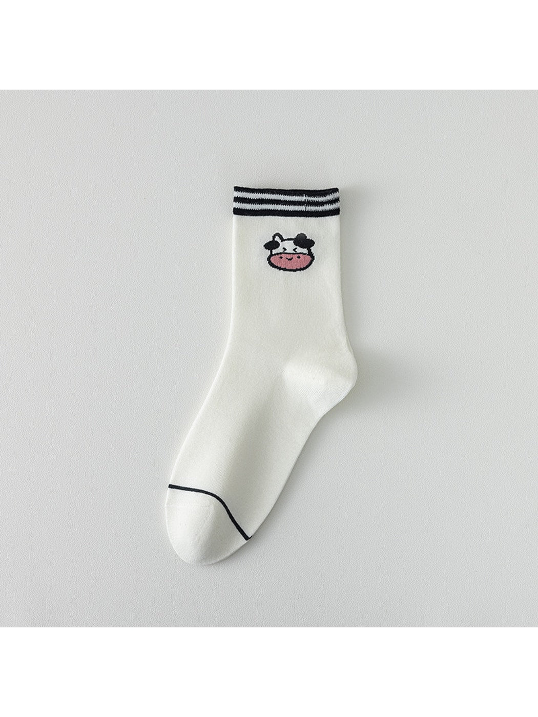 Rufia - Cartoon Cow Theme Casual Crew Socks