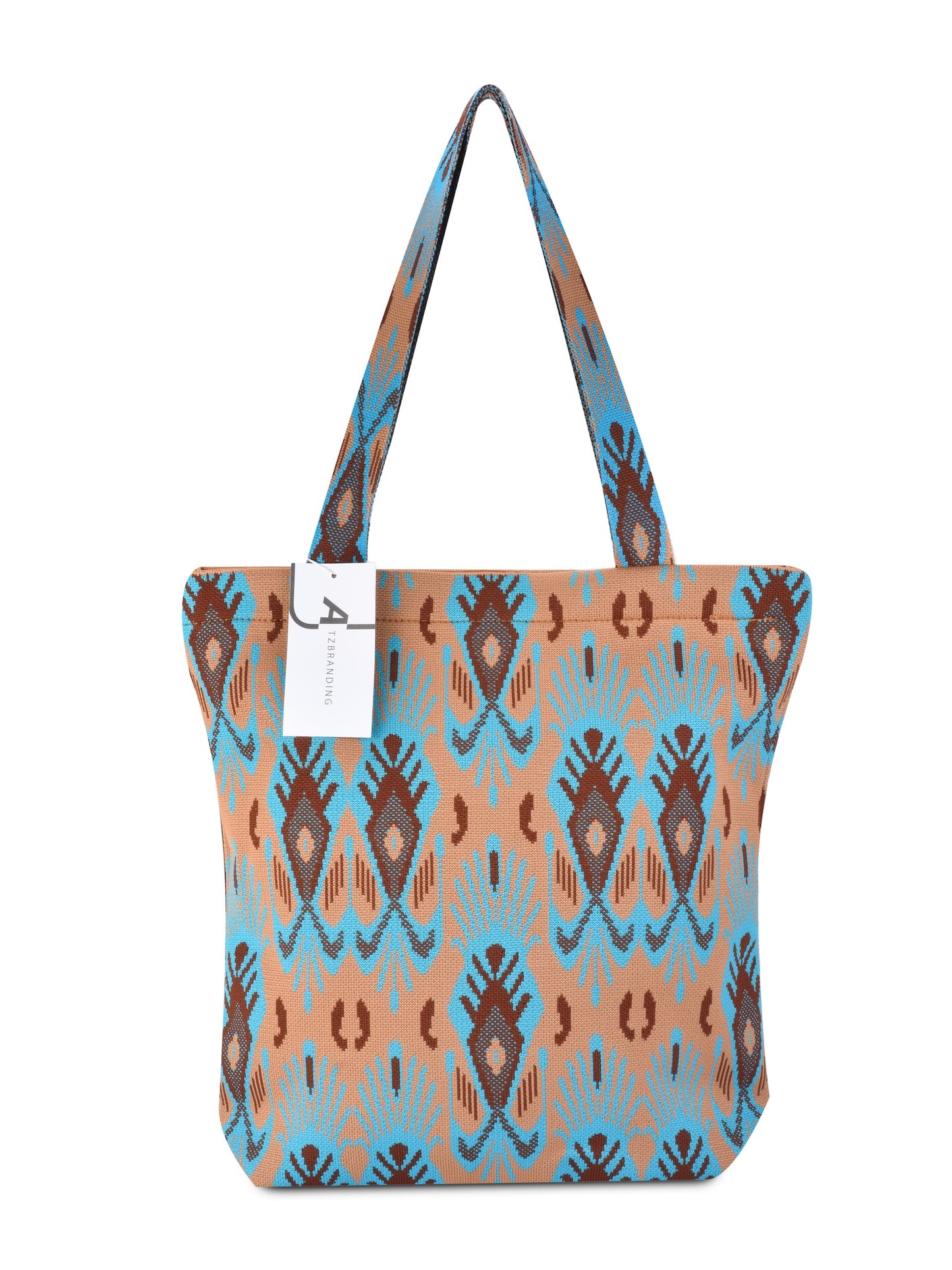Cosbai - Atlas Print knit Shoulder Bag - Spacious & Vintage