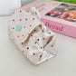 Cosbai Soft Dot Button Coin Purse in beige and pink side by side