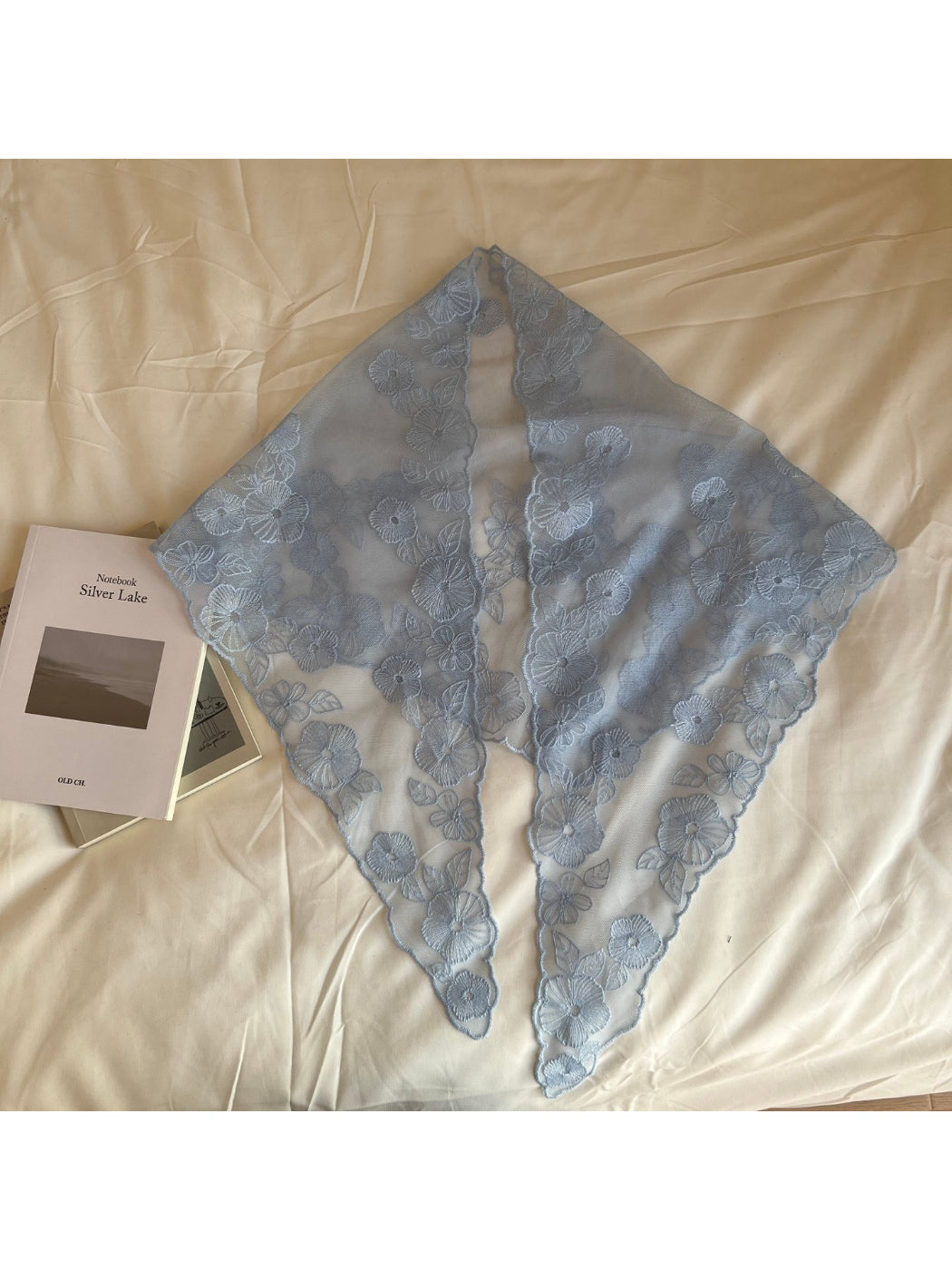 Scarvii - Vintage Floral Solid Triangle Scarf