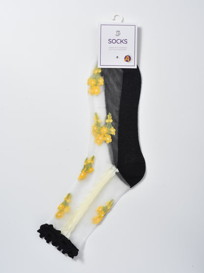 Rufia - Soft Sheer Floral Vine Crew Socks product image 4