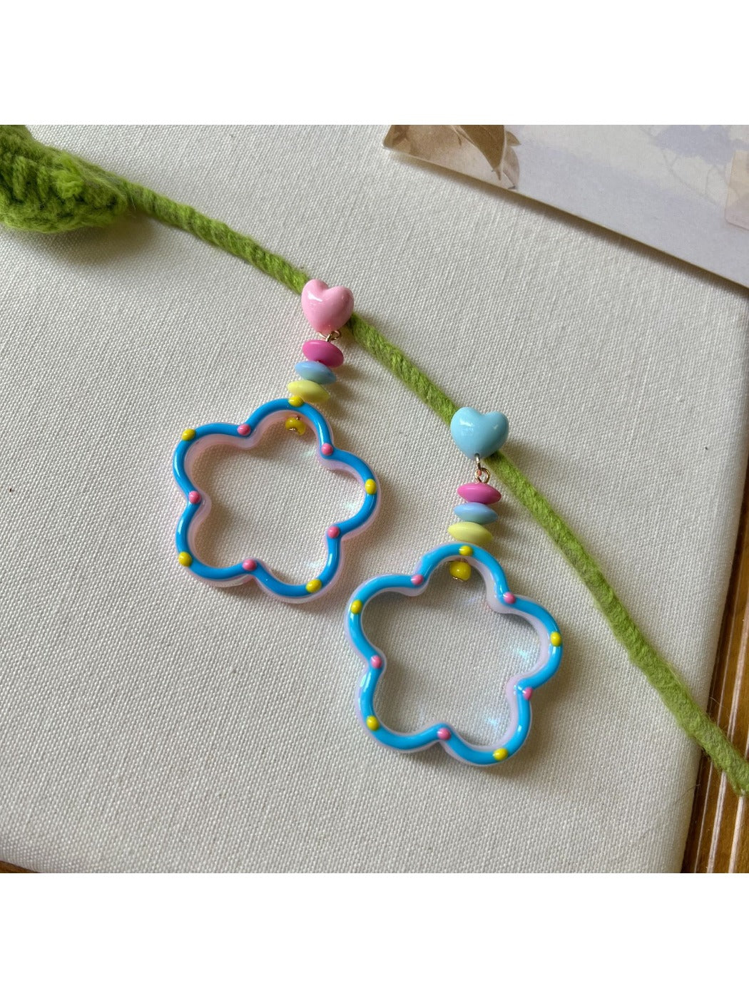 Earwish - Colorful Flower Shaped Drop Earrings