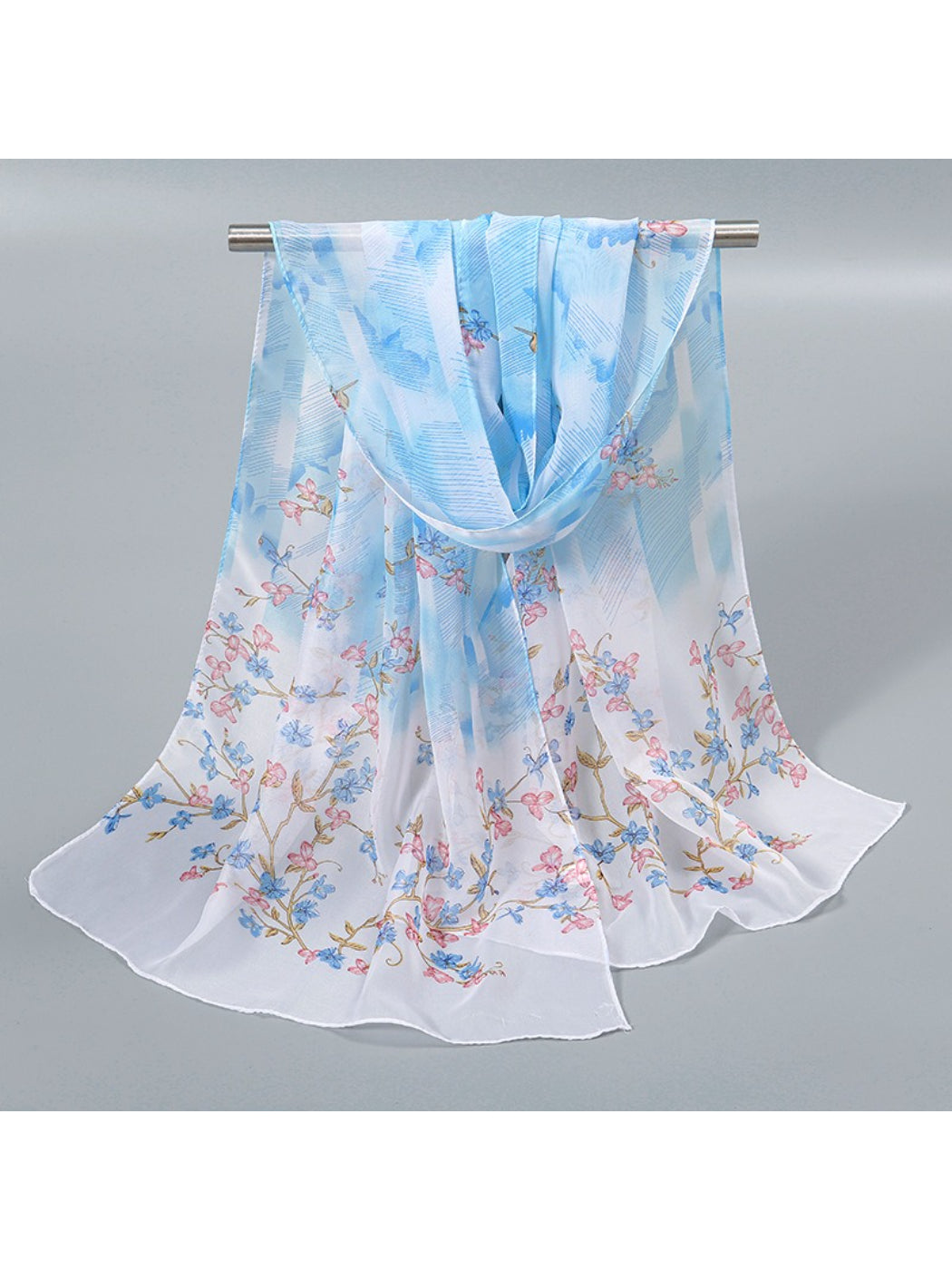Scarvii - Blossom Branch Print Lightweight Scarf