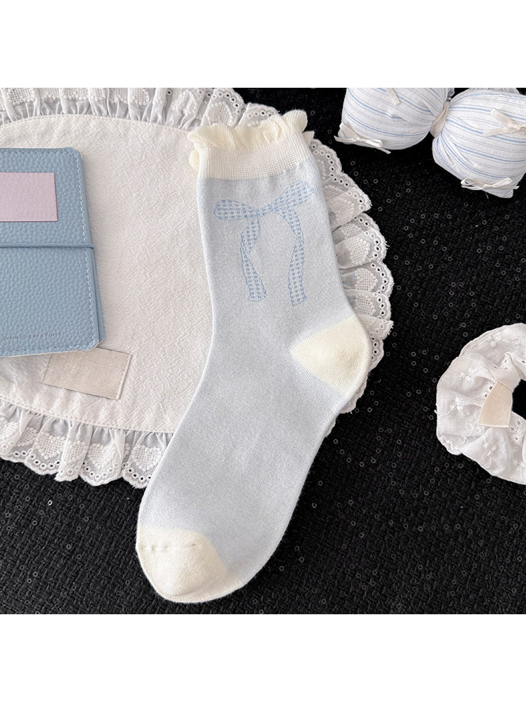 Rufia - Bow Pattern Casual Crew Socks