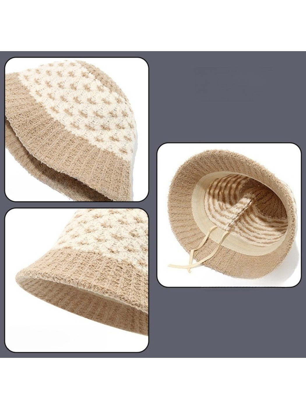 Haila - Color Block Knitted Bucket Hat