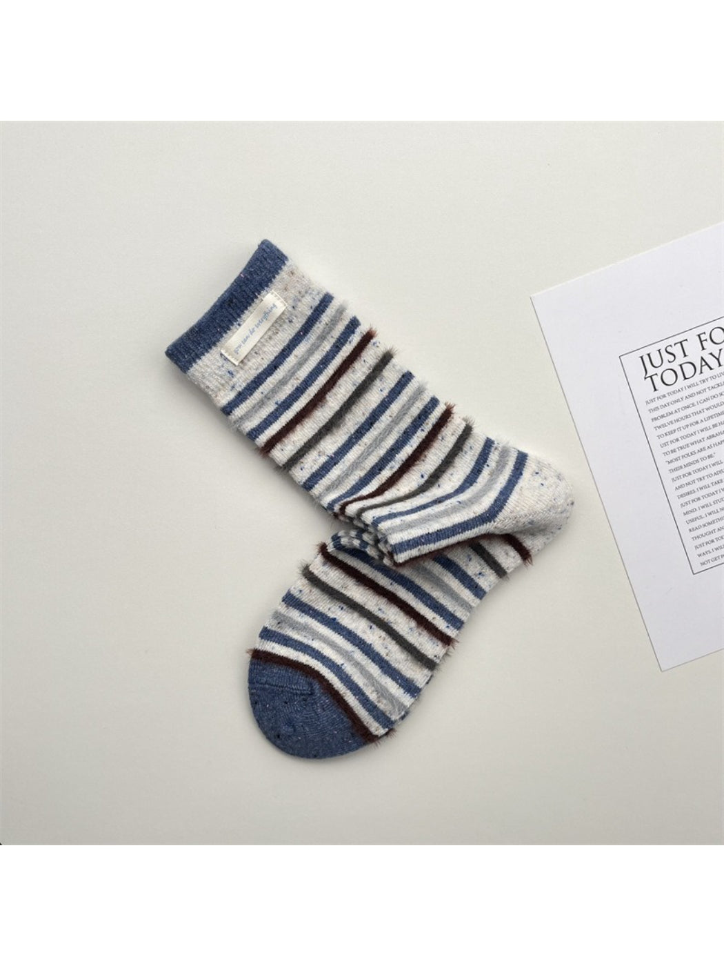 Rufia - Soft Look Retro Stripe Casual Crew Socks product image 6