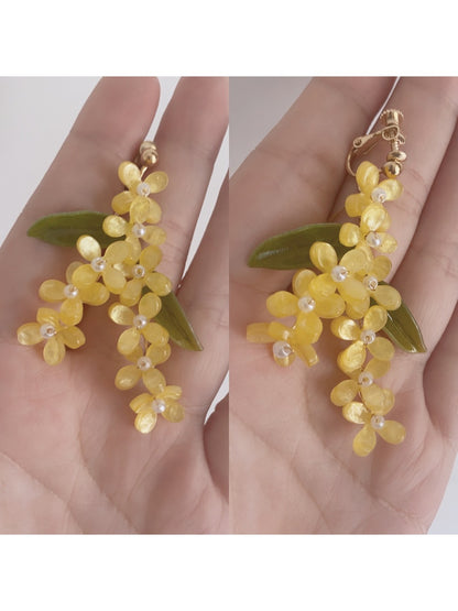 Earwish - Osmanthus Flower Long Drop Earrings