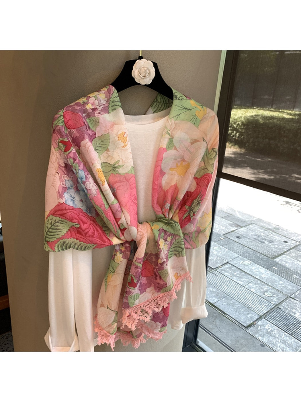 Scarvii - Elegant Floral Printed Wrap Scarf