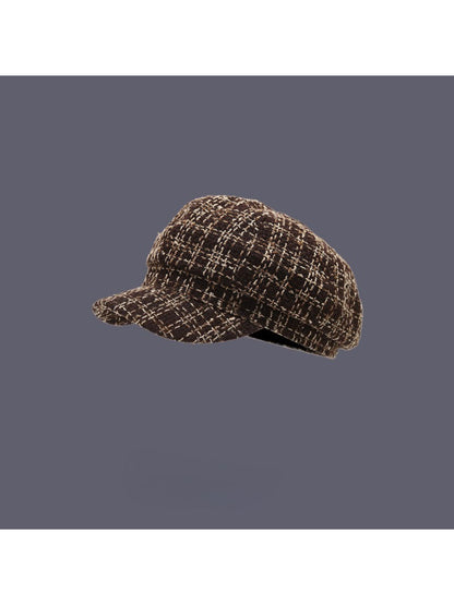 Haila - Textured Tweed Newsboy Hat