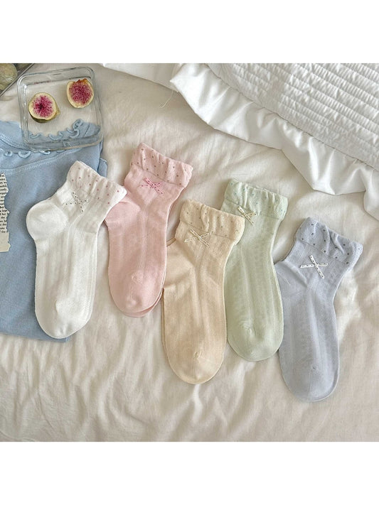 Rufia - Sweet Bow Polka Dot Ankle Socks