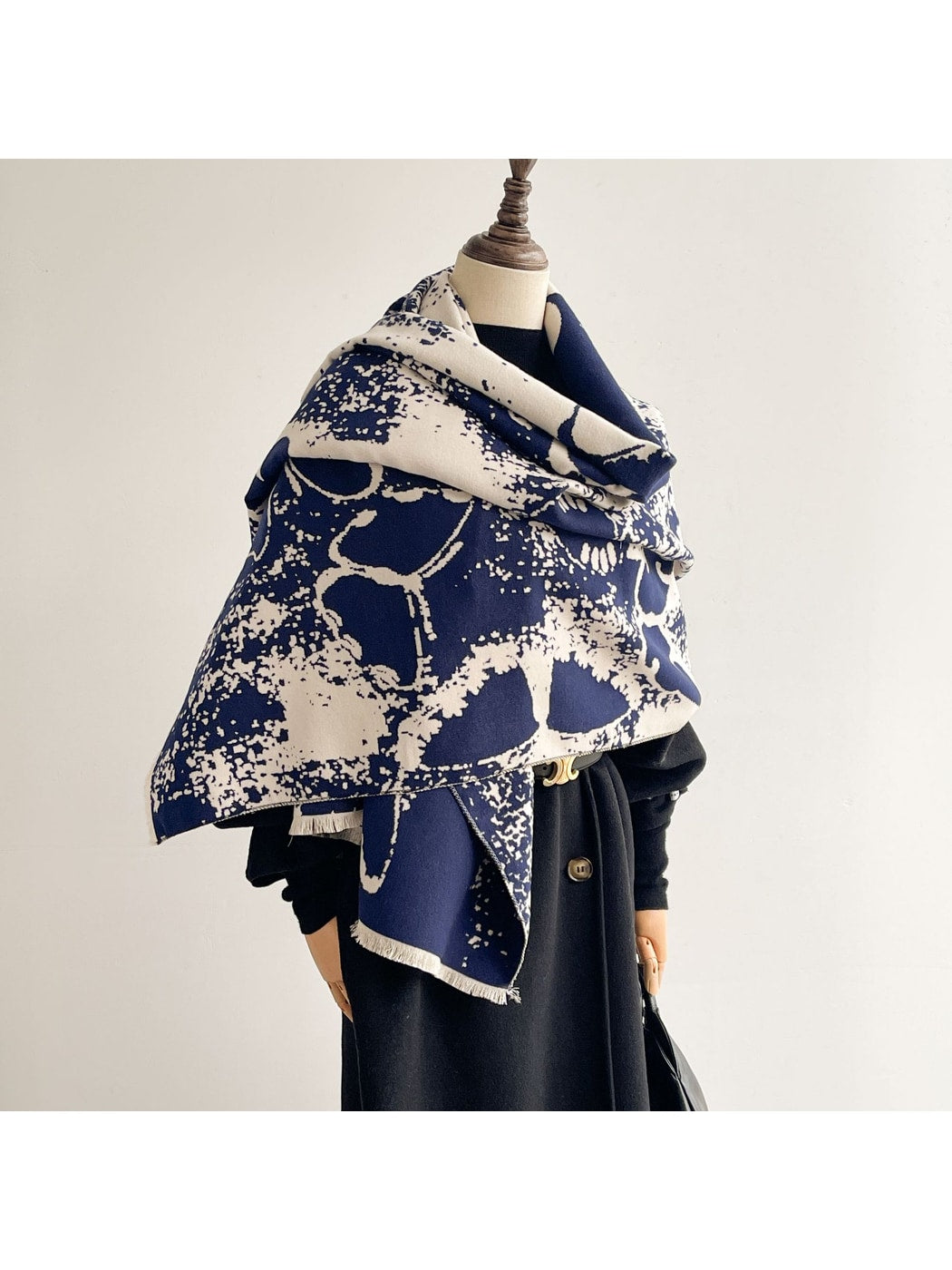 Scarvii - Graphic Butterfly Fringed Shawl