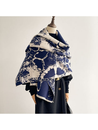 Scarvii - Graphic Butterfly Fringed Shawl