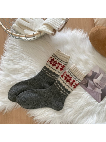 Rufia - Nordic Snowflake Crew Socks