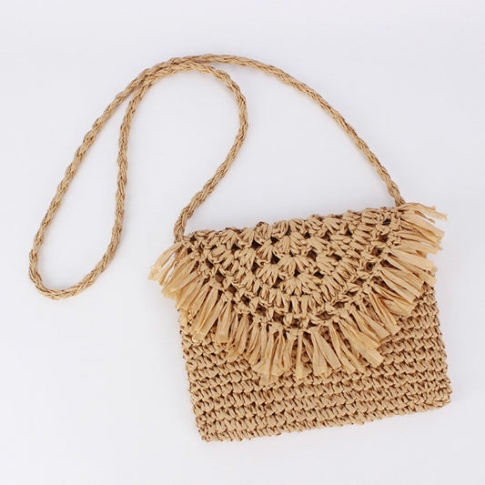 Cosbai - Boho Square Woven Fringe Crossbody Bag - Stylish & Simple
