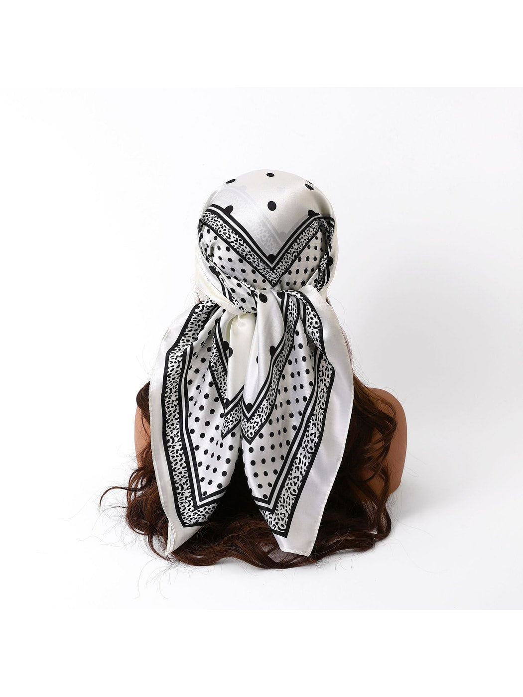 Scarvii - Warm Tones Polka Dot Printed Square Scarf