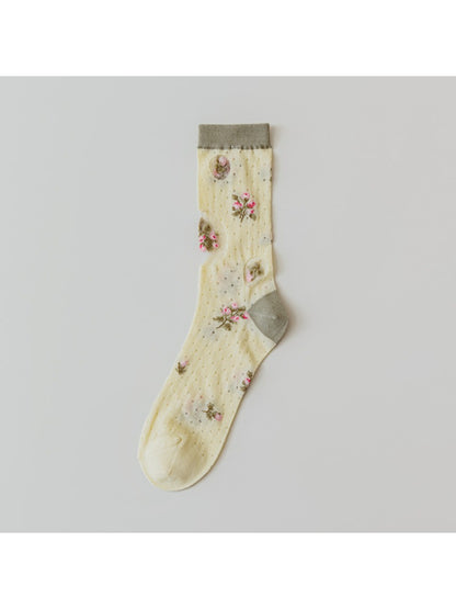 Rufia - Sheer Floral Lace Crew Socks product image 5