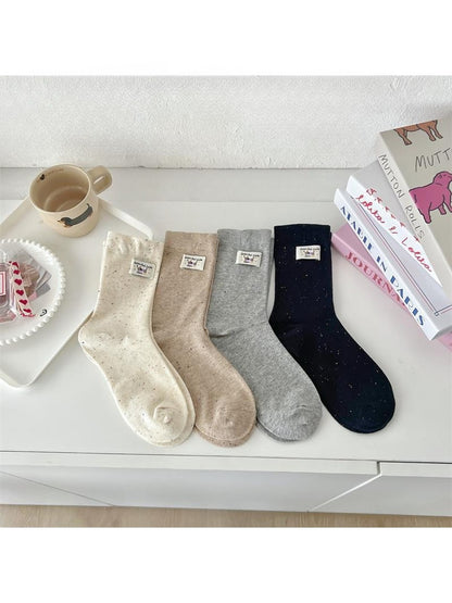 Rufia - Dachshund Detail Speckled Crew Socks