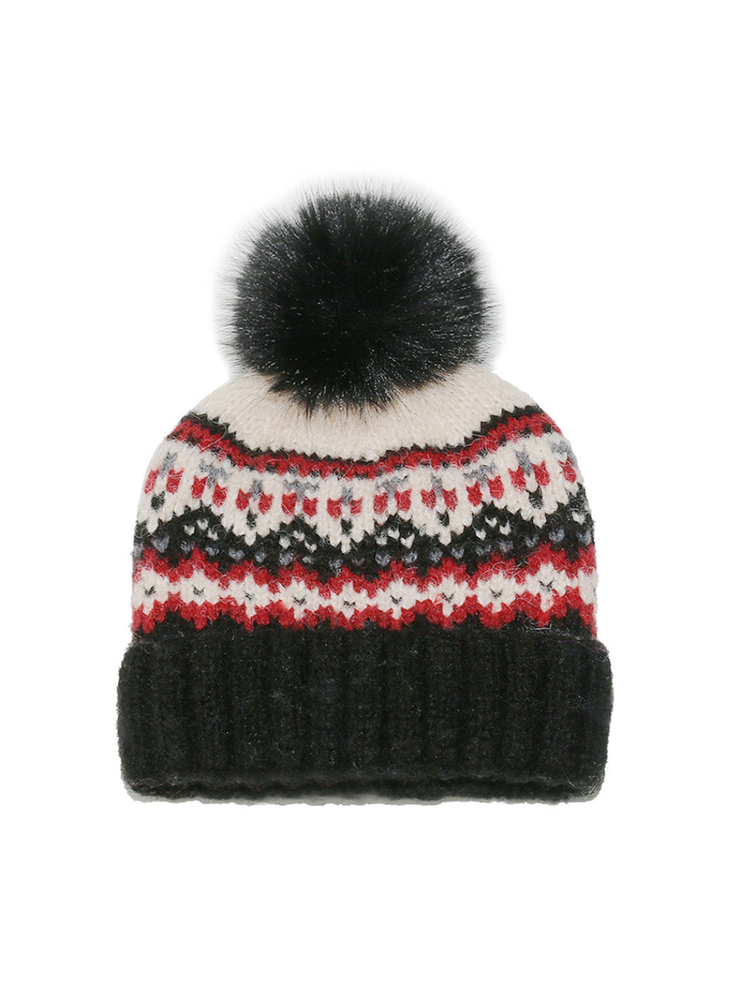 Haila Fair Isle Knit Pom Pom Beanie