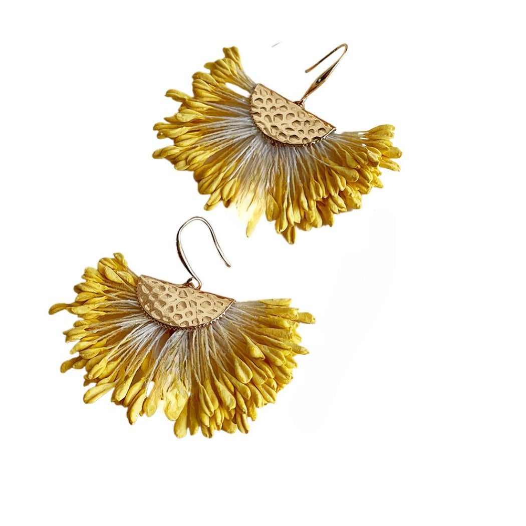 Earwish - Yellow Wheat Earrings - Bright & Vibrant