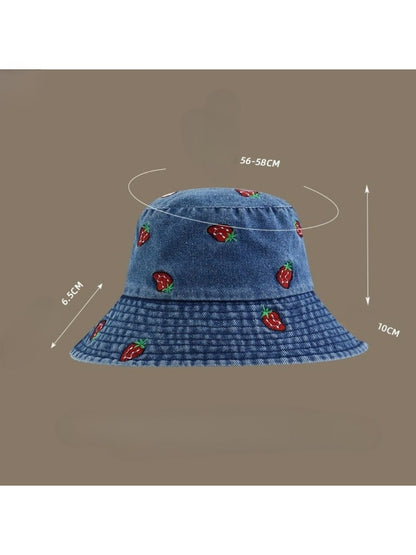 Haila - Playful Strawberry Stitch Bucket Hat
