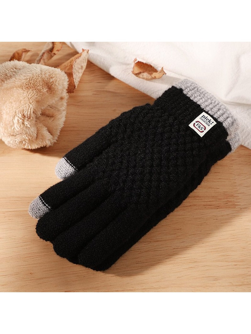 Gloving - Textured Fingered Women's Winter Knit Gloves