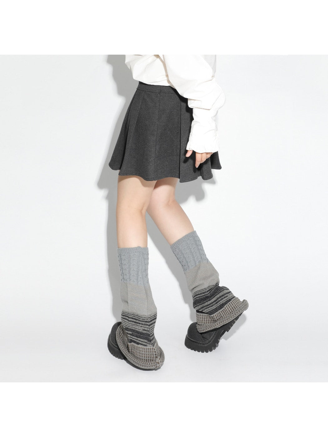Cozyra - Y2K Style Colorblock Women's Leg Warmers