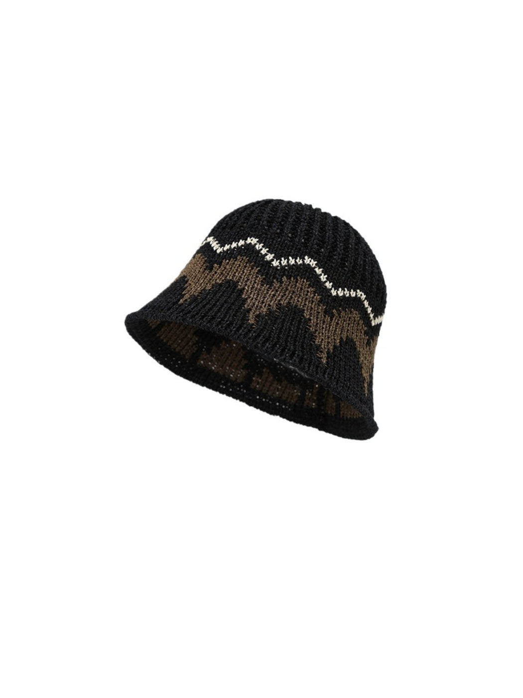 Haila - Wave Pattern Knit Bucket Hat