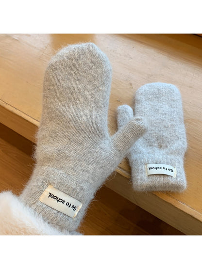 Gloving - Women's Cute Fuzzy Knit Winter Mittens