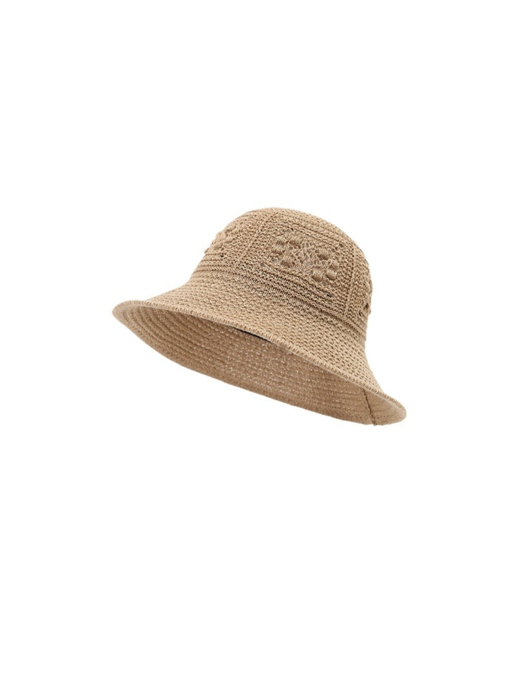 Close-up of embroidery on Haila woven bucket hat